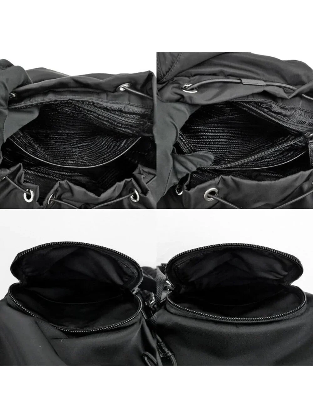 Prada Backpack Black Silver Nylon